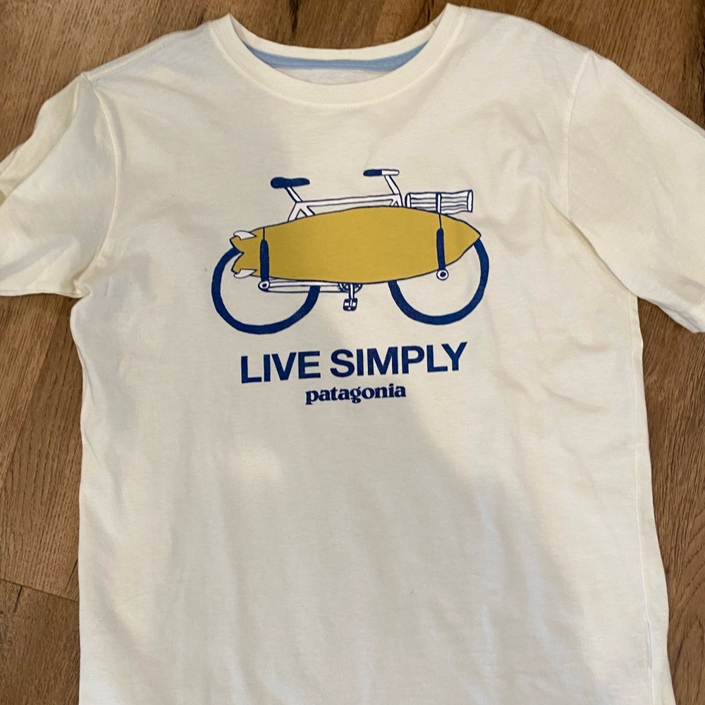 Boys Cream Pategonia Tee (Small spot on front - see pic)